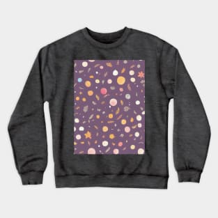 Lovely hand drawn space seamless pattern with planets and stars, cute background Crewneck Sweatshirt